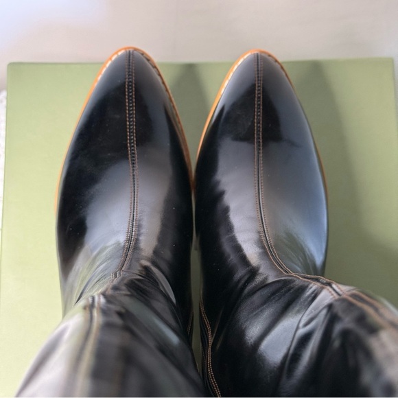 Motimoden pointed toe Knee High Boots chunky Mid Heel zipper Black size 7 - Picture 12 of 16